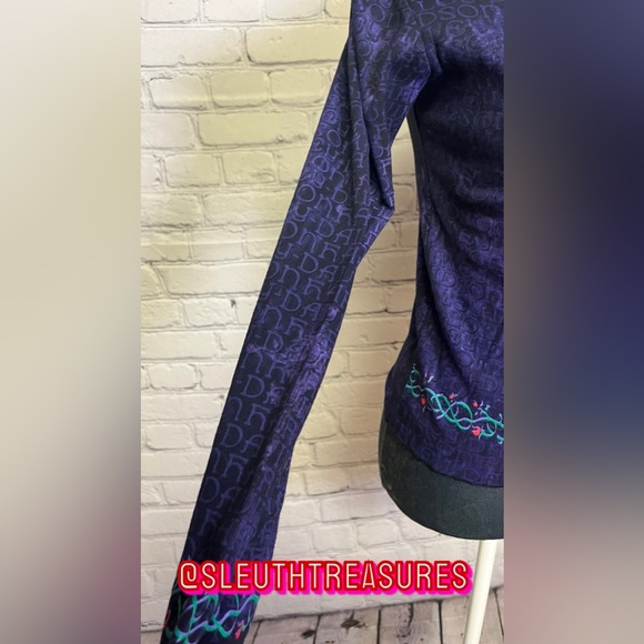 Women’s Harley Davidson Motorcycle Black Purple Blouse Long Sleeve Size M - Picture 4 of 7